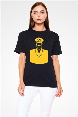 Taksici Siyah Unisex Tişört T-Shirt - TişörtFabrikası