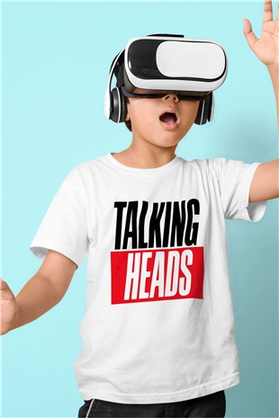 Talking Heads Baskılı Beyaz Unisex Çocuk Tişört