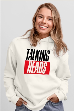 Talking Heads Beyaz Unisex Hoodie