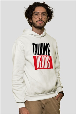 Talking Heads Beyaz Unisex Hoodie