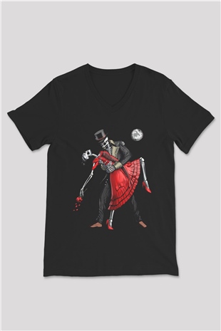 Tango Siyah Unisex V Yaka Tişört