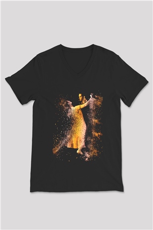 Tango Siyah Unisex V Yaka Tişört T-Shirt