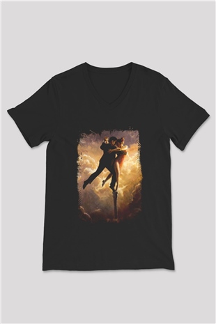 Tango Siyah Unisex V Yaka Tişört T-Shirt