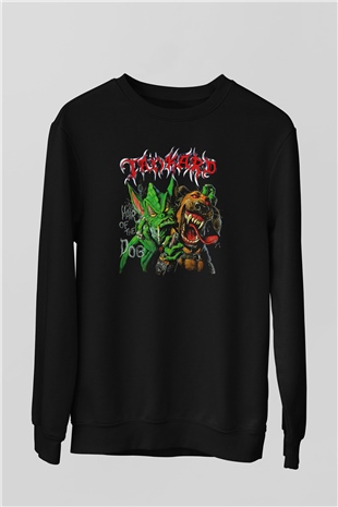 Tankard Baskılı Unisex Siyah Sweatshirt