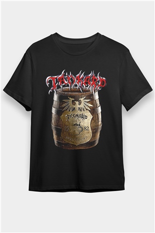 Tankard Baskılı Unisex Siyah Tişört - Tshirt