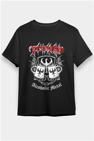 Tankard Baskılı Unisex Siyah Tişört - Tshirt