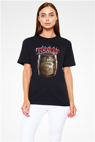 Tankard Baskılı Unisex Siyah Tişört - Tshirt