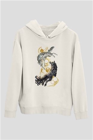 Tasarım KurtBeyaz  Unisex Hoodie