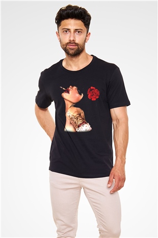 Sigara İçen Çingene Baskılı Unisex Siyah Tişört