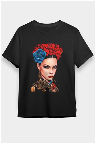 Çingene Kızı Baskılı Unisex Siyah Tişört