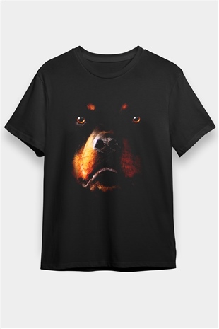 Rottweiler Baskılı Unisex Siyah Tişört