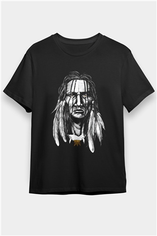 Oturan Boğa Baskılı Unisex Siyah Tişört