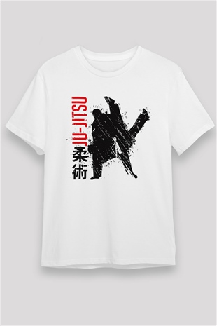 Ju Jitsu Baskılı Unisex Beyaz Tişört