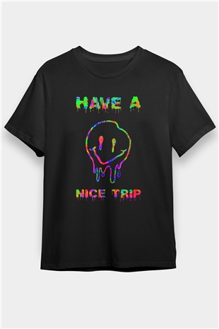 Emoji Baskılı Unisex Siyah Tişört