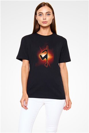 Portal Baskılı Unisex Siyah Tişört