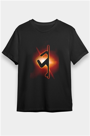 Portal Baskılı Unisex Siyah Tişört