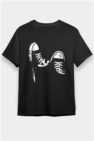 Converse Baskılı Unisex Siyah Tişört