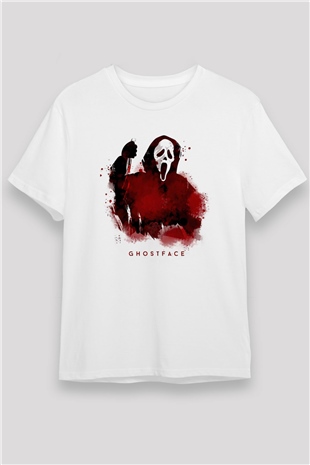 Scream Baskılı Unisex Beyaz Tişört