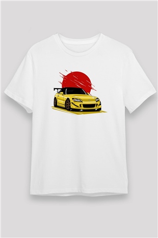 Corvette Baskılı Unisex Beyaz Tişört