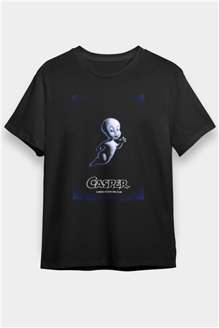 Casper Baskılı Unisex Siyah Tişört