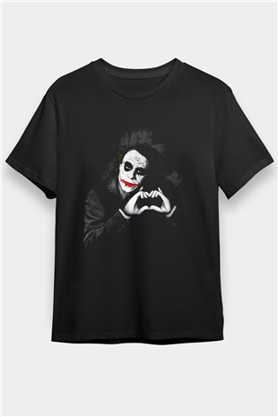 Joker Baskılı Unisex Siyah Tişört
