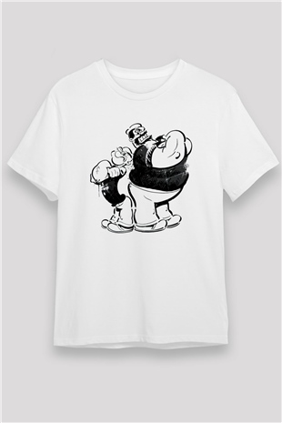 Temel Reis ve Kaba Sakal Baskılı Unisex Beyaz Tişört