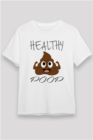 Heathy Baskılı Unisex Beyaz Tişört