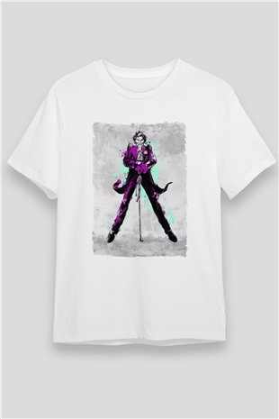 Joker Baskılı Unisex Beyaz Tişört
