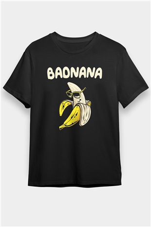 Badnana Muz Baskılı Unisex Siyah Tişört
