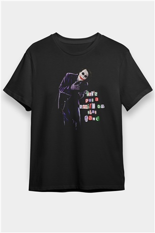Joker Baskılı Unisex Siyah Tişört