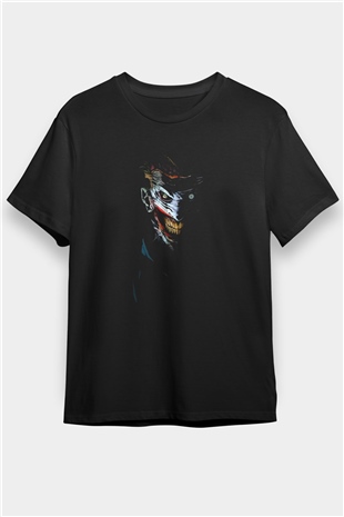 Joker Baskılı Unisex Siyah Tişört
