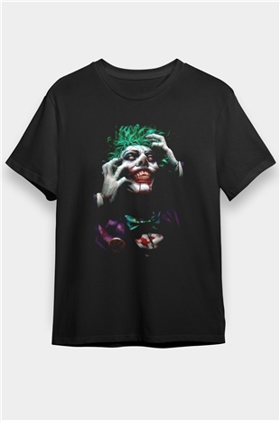 Joker Baskılı Unisex Siyah Tişört