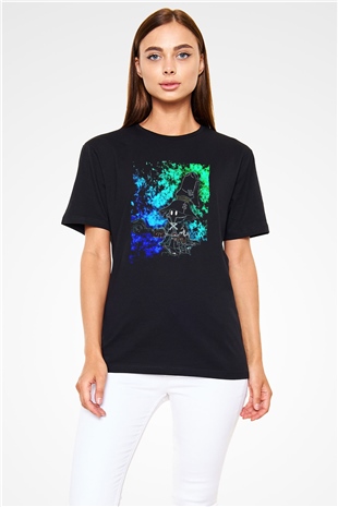 Süpürgeli Cadı Baskılı Unisex Siyah Tişört