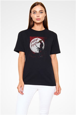 Samuray Deadpool Baskılı Unisex Beyaz Tshirt