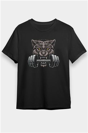 Bodybuilding Kurt Baskılı Unisex Siyah Tişört