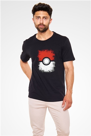 Pokemon Baskılı Unisex Siyah Tişört