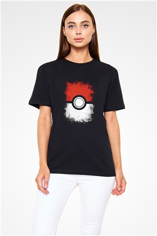 Pokemon Baskılı Unisex Siyah Tişört