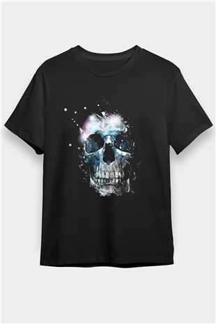 Kurukafa Baskılı Unisex Siyah Tişört