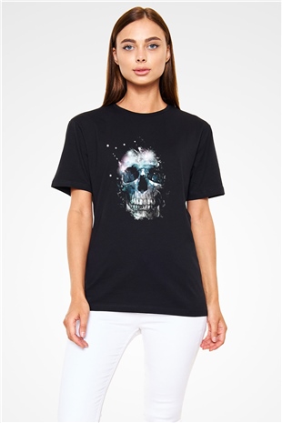 Kurukafa Baskılı Unisex Siyah Tişört