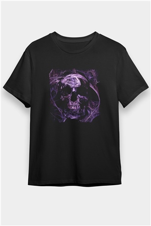 Kurukafa Baskılı Unisex Siyah Tişört