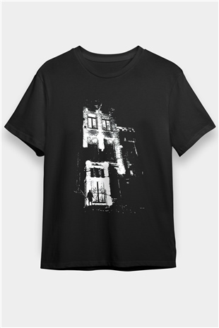 Creatif Tasarım Temalı Baskılı Unisex Siyah Tişört