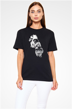 Marcus Aurelius Baskılı Unisex Siyah Tişört