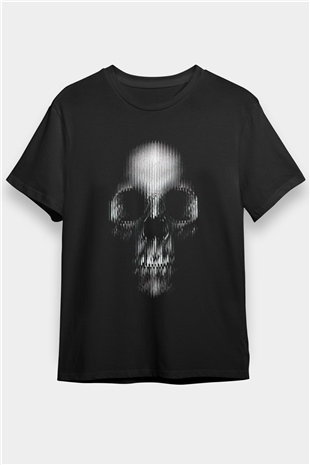 Kurukafa Baskılı Unisex Siyah Tişört