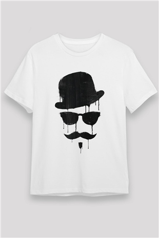 Hipster Baskılı Unisex Beyaz Tişört