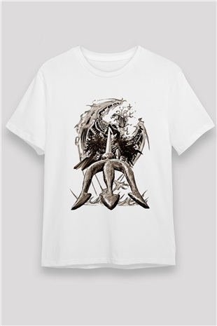 Poseidon Anka Kuşu Baskılı Unisex Beyaz Tişört
