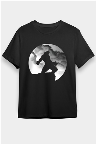 Kurt Adam Baskılı Unisex Siyah Tişört