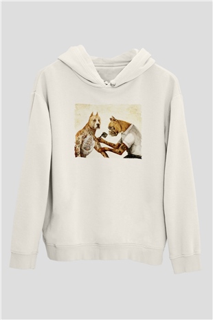 Tatoo PitbullBeyaz  Unisex Hoodie