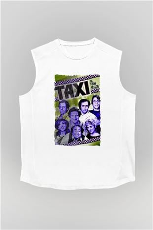 Taxi Beyaz Unisex  Kolsuz Tişört