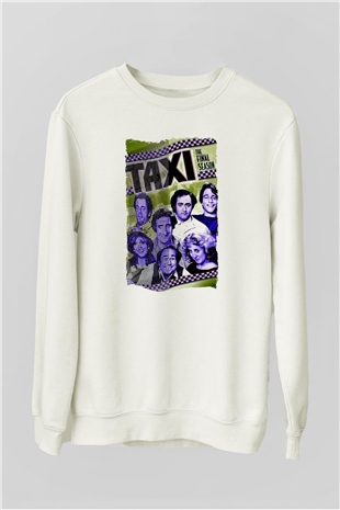 Taxi Beyaz Unisex  Sweatshirt