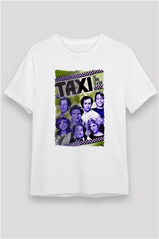 Taxi Beyaz Unisex Tişört